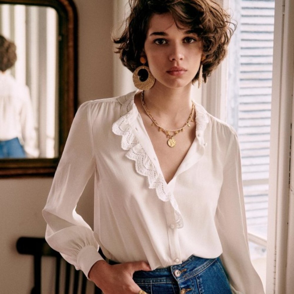 NWOT Sezane Chloe Shirt, 36 (4)